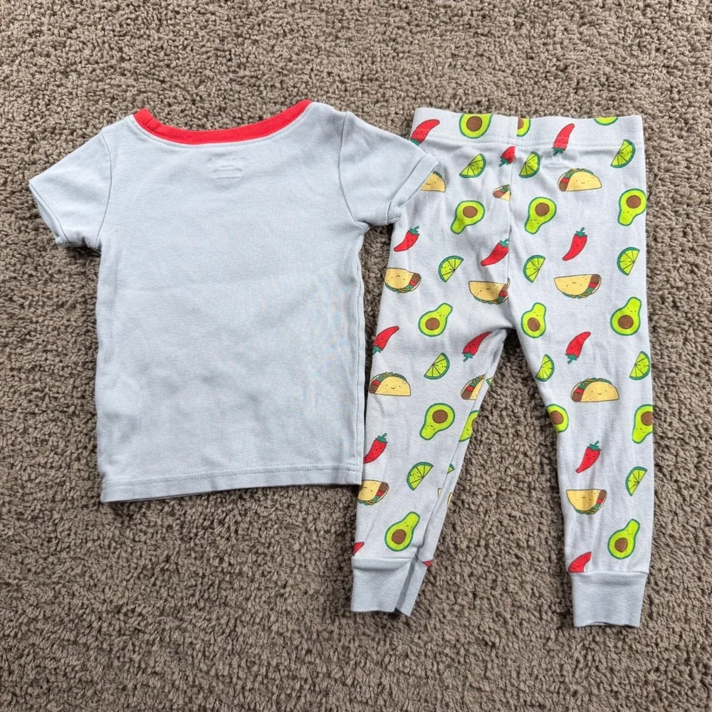 Old Navy Kids Lets Taco Bout It Pajama Set 18-24 mo toddler graphic PJs lounge